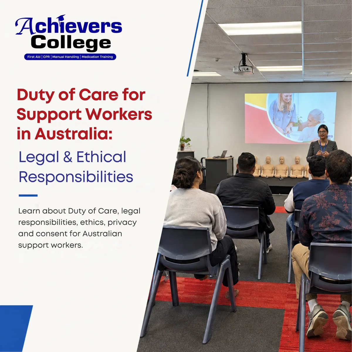 Support worker helping a client with daily tasks, showing duty of care for support workers