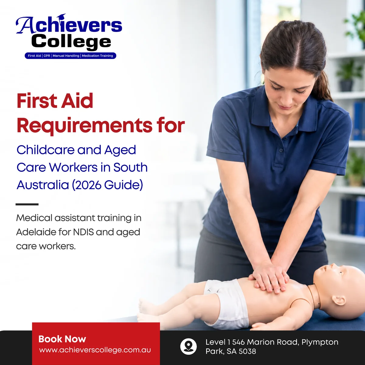 Childcare educator and aged care worker, showing first aid requirements in South Australia